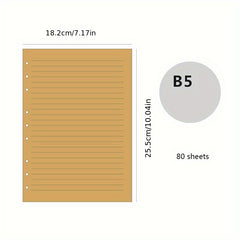 80 Sheets B5 Loose Leaf Paper Core Notepad