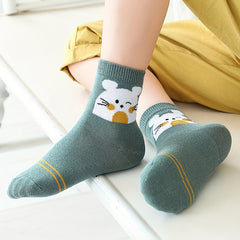Boys Cartoon Animal Print Socks Cotton Crew Socks Kids Accessories