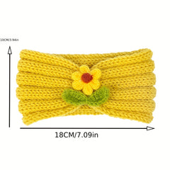 Knitted Headband Small Flower Hairband for Baby Kids Girls