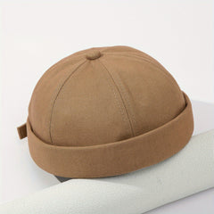 Retro Solid Street Melon Hat Men's Beanie Landlord Hat