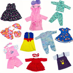 10 Sets of 14-16 Inch Baby Doll Clothes Dresses Headbands Accessories