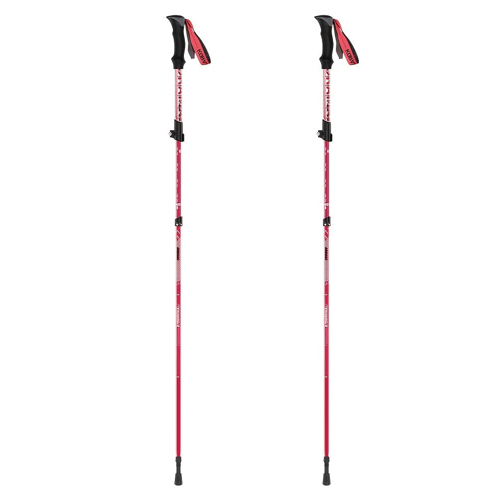 KORAMAN 1pair Collapsible Trekking Poles 37 43 Adjustable Lightweight Quick Lock