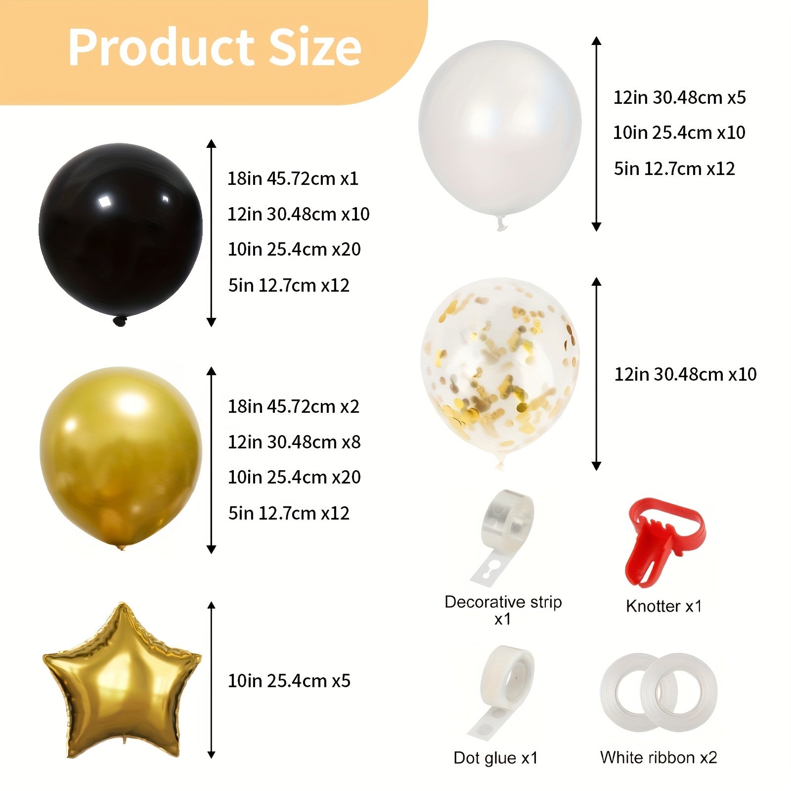 120pcs Golden Balloon Garland Kit for Party Decoration Supplies