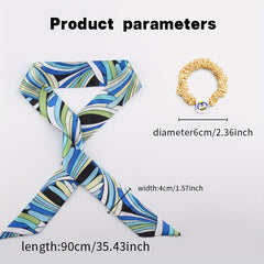 4pcs Skinny Scarf & Hair Tie Set for Women