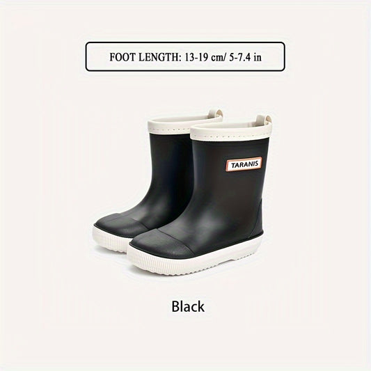 TARANISFIT Girl's Solid Rain Boots Waterproof Comfy Shoes For Outdoor Working