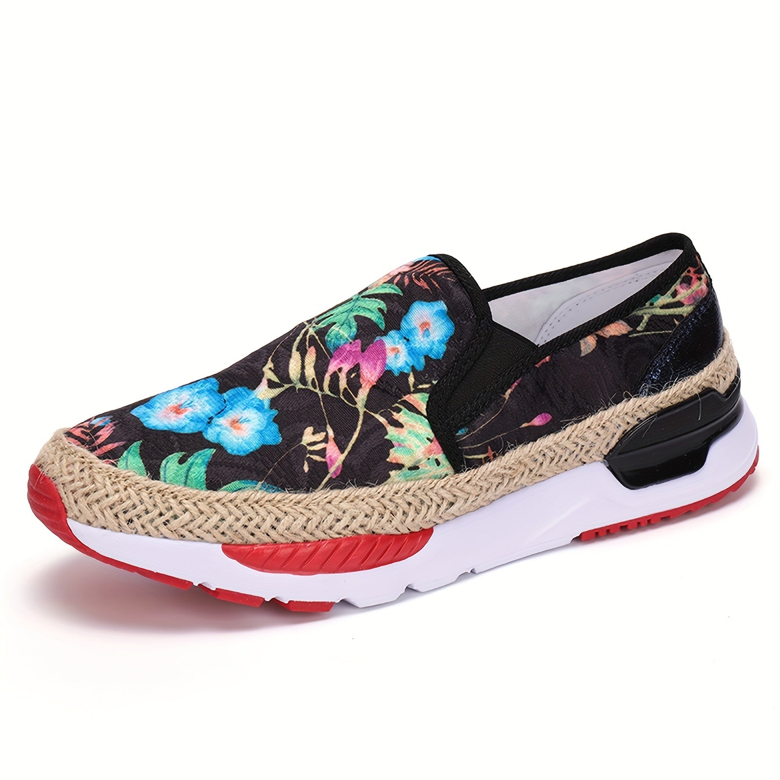 Women's Chinese Style Floral Print Loafers Slip On Espadrilles