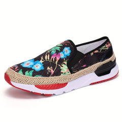 Women's Chinese Style Floral Print Loafers Slip On Espadrilles