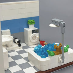 Small Block MOC Bathroom Tub DIY Toilet Toy