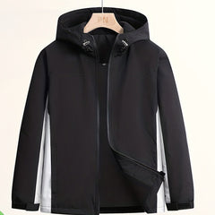 Boys Windbreaker Hooded Jacket Fleece Lined Zip Up Waterproof Coat