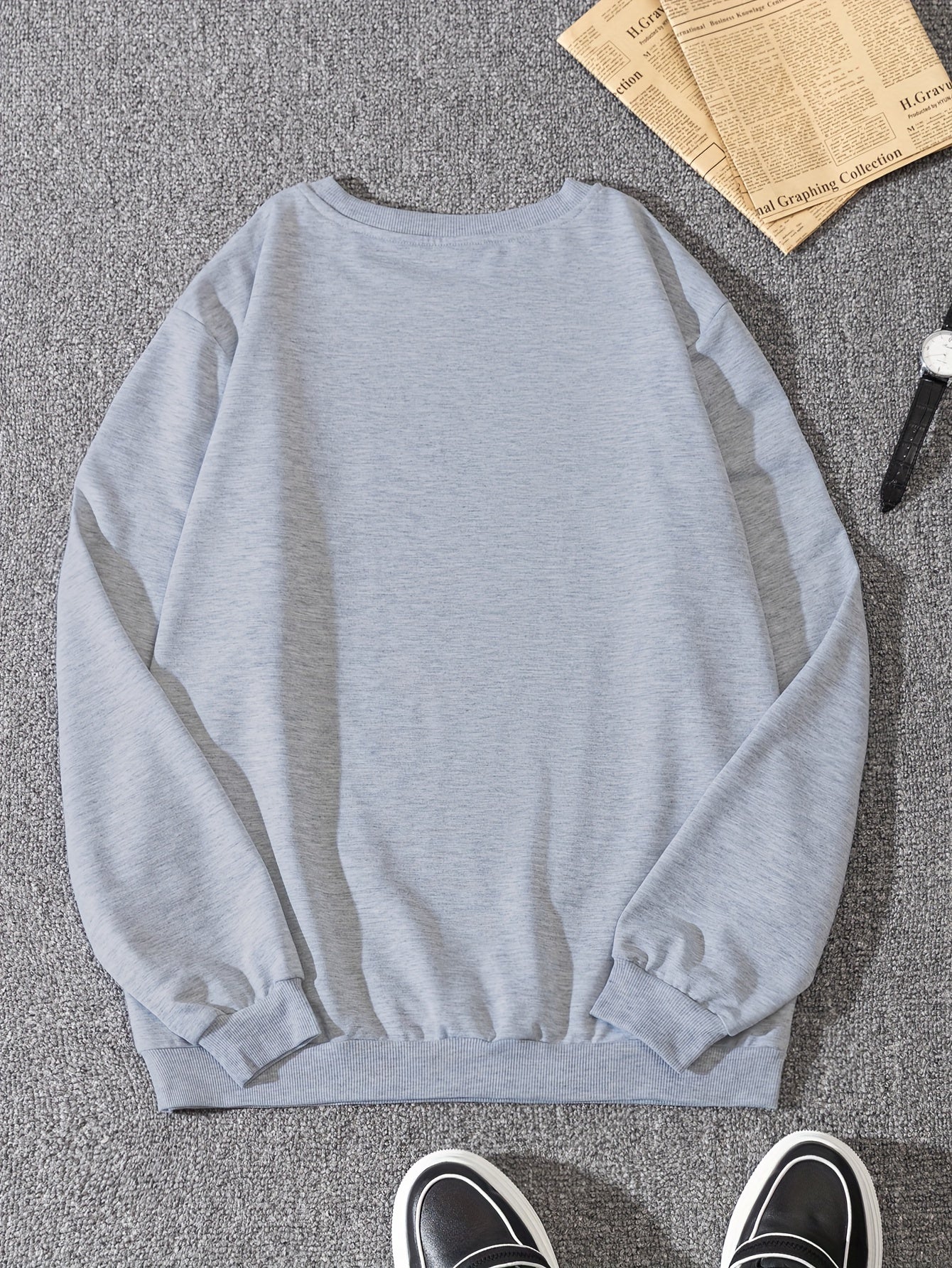 US Flag Print Sweatshirt Men's Casual Pullover Sweatshirt For Spring Fall