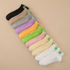11 Pairs Cartoon Frog Print Socks Comfy Low Cut Crew Women's Stockings
