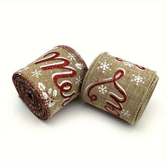 Brown Christmas Ribbon Merry Christmas Letter Holiday Trees Wrapping