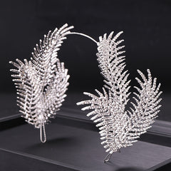 Rhinestone Feather Crown Hairband Bridal Wedding Party Favor
