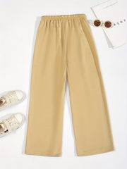 Kid Girls' Letter Tag Flare Leg Trousers for Sports Leisure