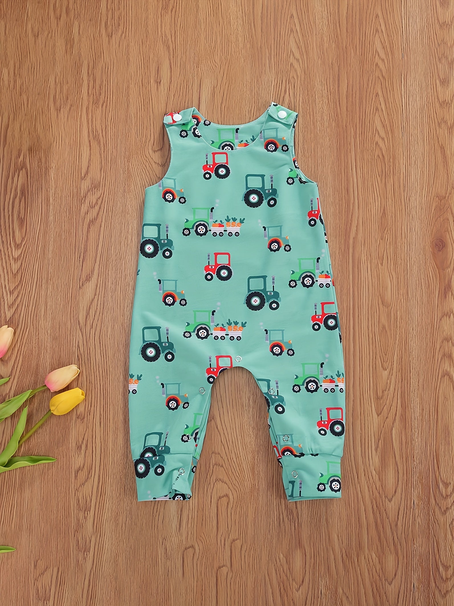 Baby Boys Cartoon Sleeveless Romper Jumpsuit