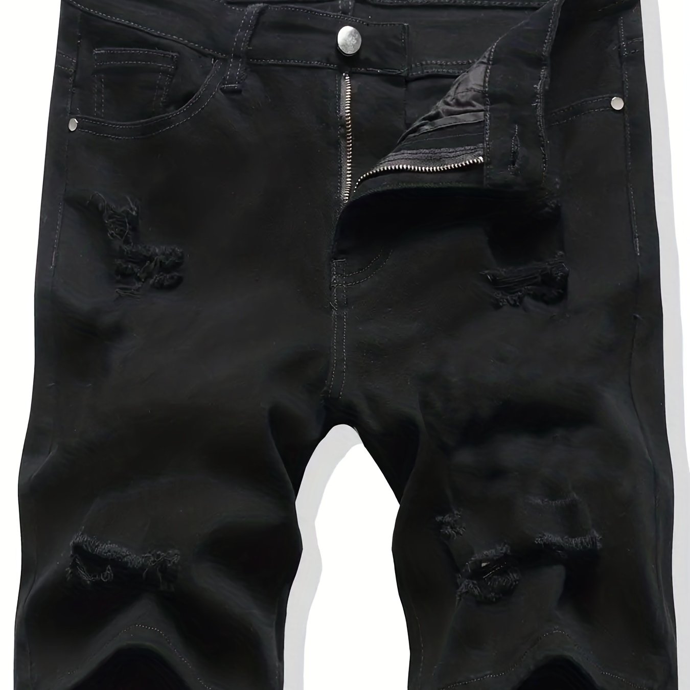 Distressed Denim Shorts Men's Casual Street Style Summer