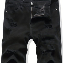 Distressed Denim Shorts Men's Casual Street Style Summer