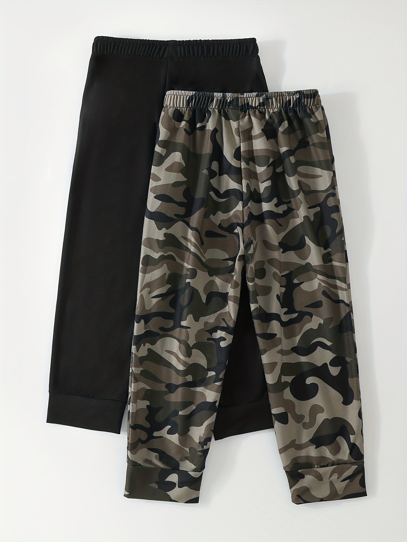 2pcs Boys Dino Camo Sweatpants Active Jogger Sports Pants Kids Clothing