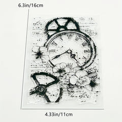 Clock Stamp Painting Tool DIY Scrapbook Decoration Silicone Stamp
