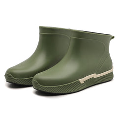 Women's Short Rain Boots Waterproof Slip on Non slip Shoes