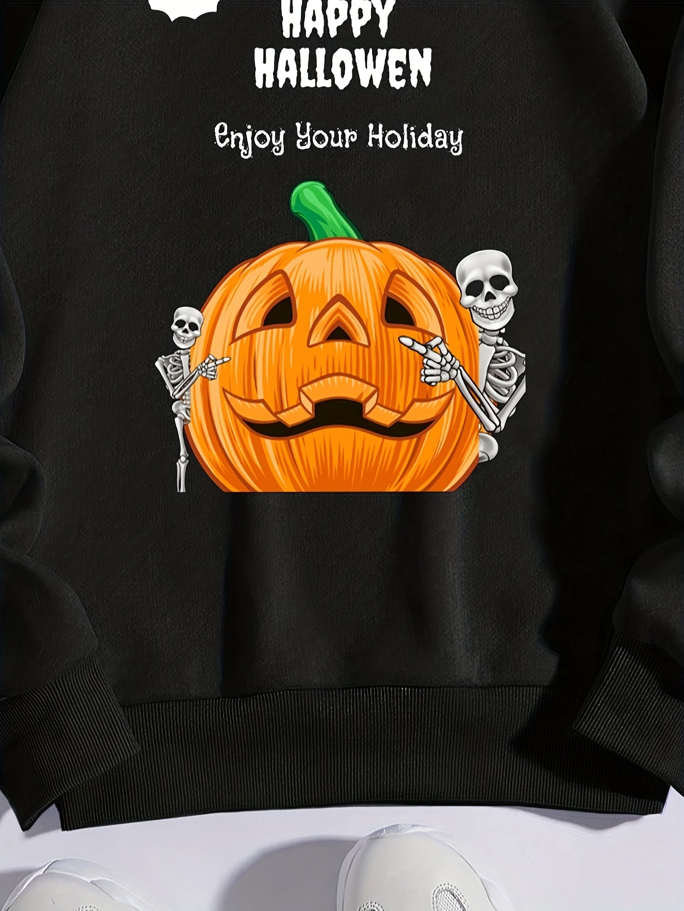 Girls' Pumpkin Graphic Long Sleeve Sweatshirt Hoodie
