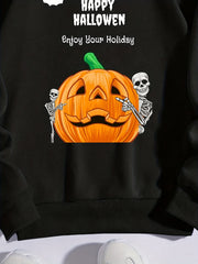 Girls' Pumpkin Graphic Long Sleeve Sweatshirt Hoodie