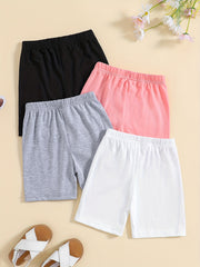 4pcs Girls Cotton Shorts Set Elastic Waist Comfy Dance Ballet Skirt