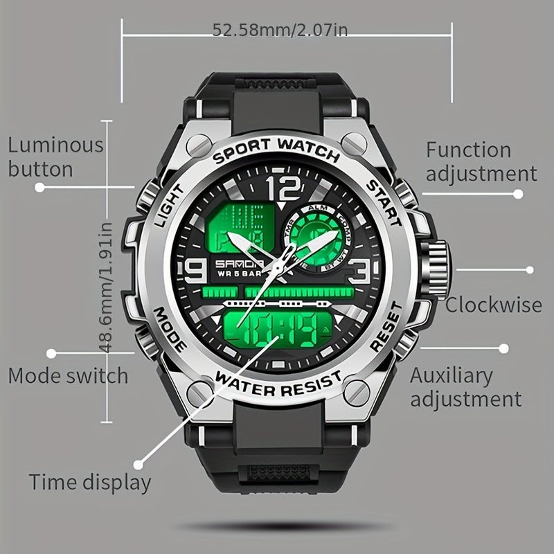 Sanda Waterproof Diving Men's Watch Sports Digital Multifunctional Watch
