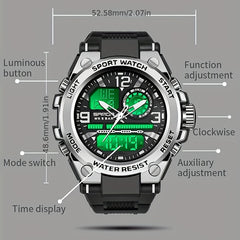 Sanda Waterproof Diving Men's Watch Sports Digital Multifunctional Watch