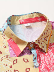 Mens Hawaiian Shirt Paisley Print for Summer Vacation