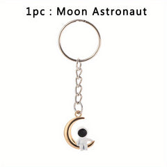 Moon Stars Astronauts Keychains Bag Purse Pendant Gift