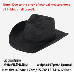Cowboy Cowgirl Sunscreen Straw Hat for Outdoor Travel Beach Camping