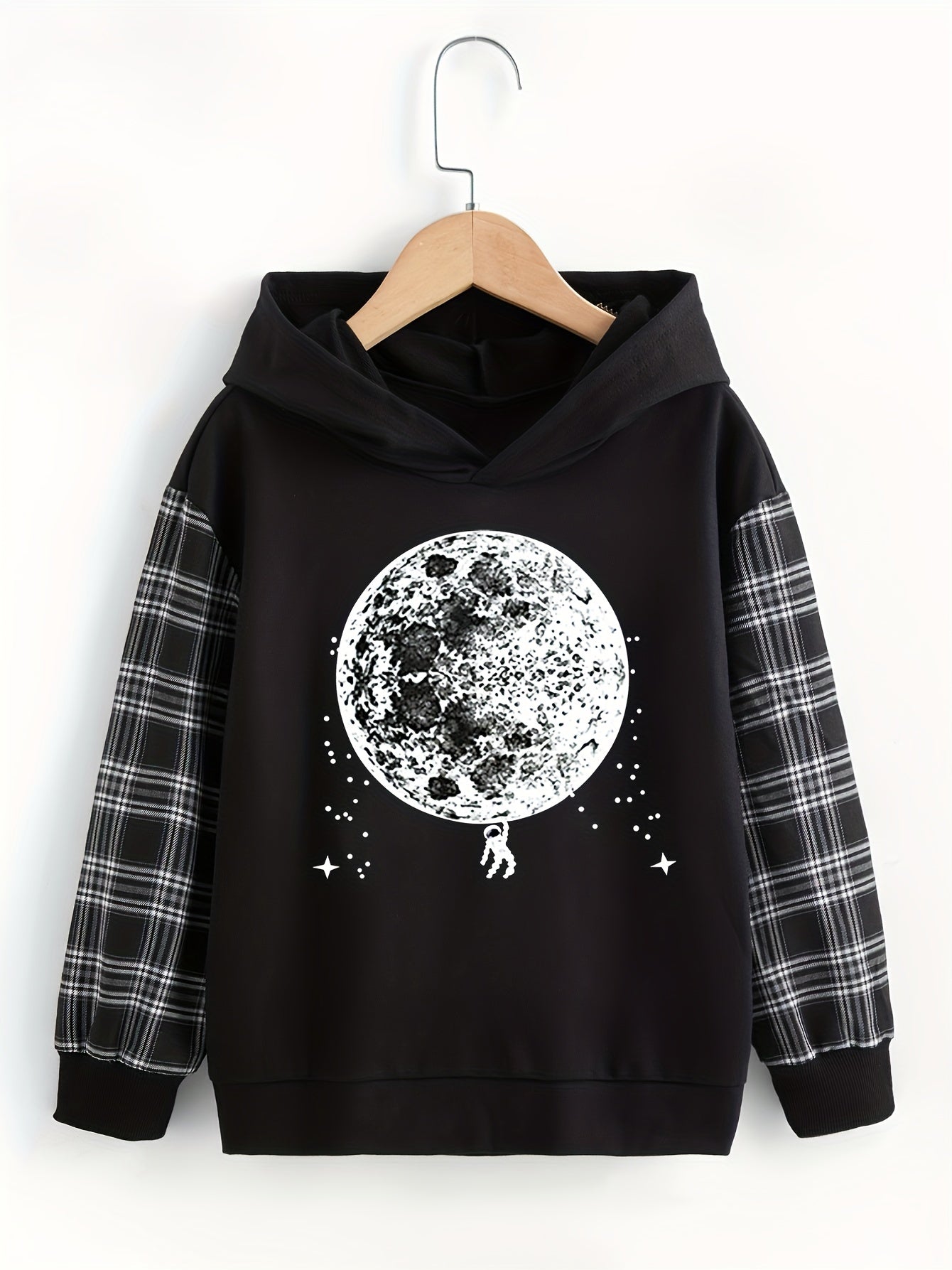 Universe Planet Print Boys Hooded Sweatshirt