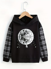 Universe Planet Print Boys Hooded Sweatshirt