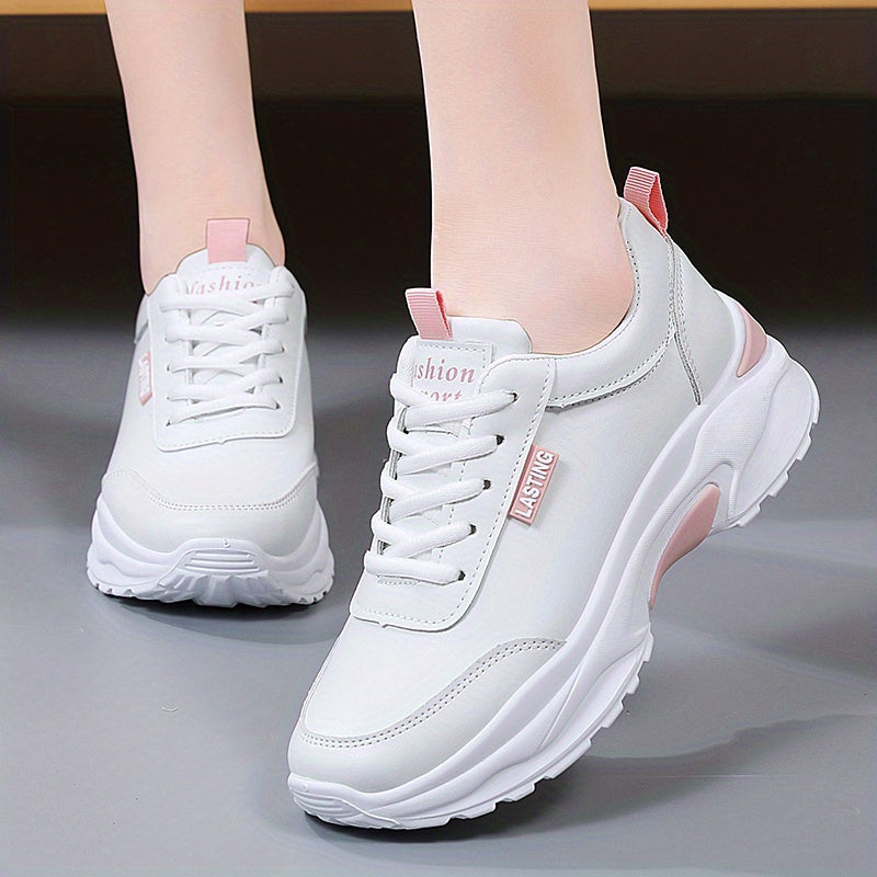Women's Colorblock Sneakers Anti-Skid Low Top Lace Up Shoes
