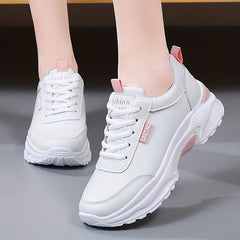 Women's Colorblock Sneakers Anti-Skid Low Top Lace Up Shoes