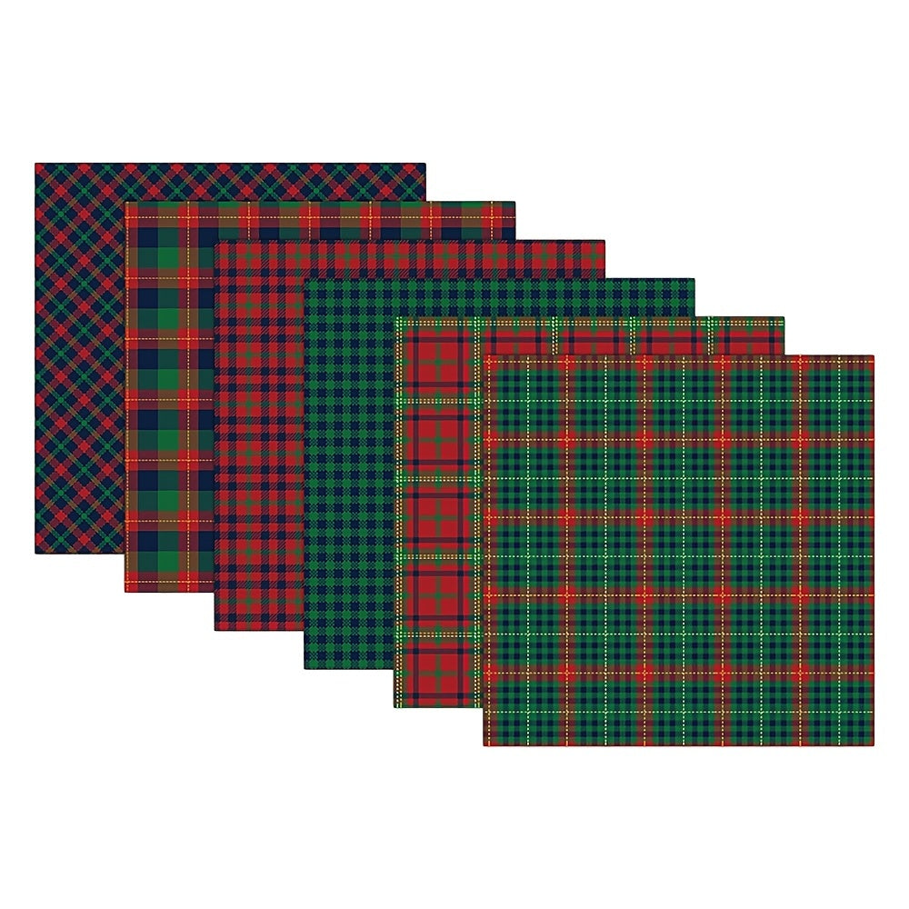 12pcs Plaid Pattern Scrapbook Paper 6 6in DIY Material For Crafting
