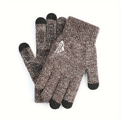 Thickened Knitted Touch Screen Gloves, Outdoor Non-slip Cycling Gloves