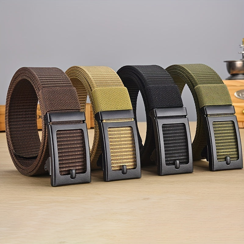 Men's Toothless Auto Belt Canvas Outdoor Mountaineering Breathable Belt