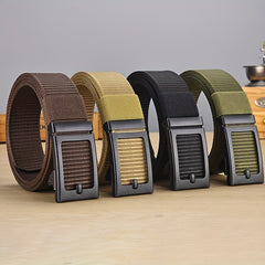 Men's Toothless Auto Belt Canvas Outdoor Mountaineering Breathable Belt