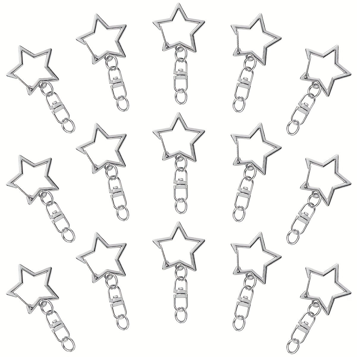 20pcs Star Keychain Swivel Clasp Hook Ring Connector DIY