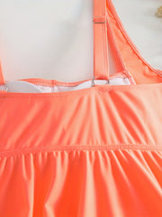 Ruched Tank & Floral Shorts Tankini Set