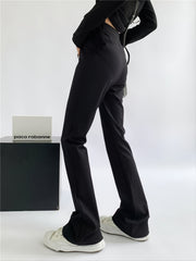 Women's Solid Stretchy High Waist Pants