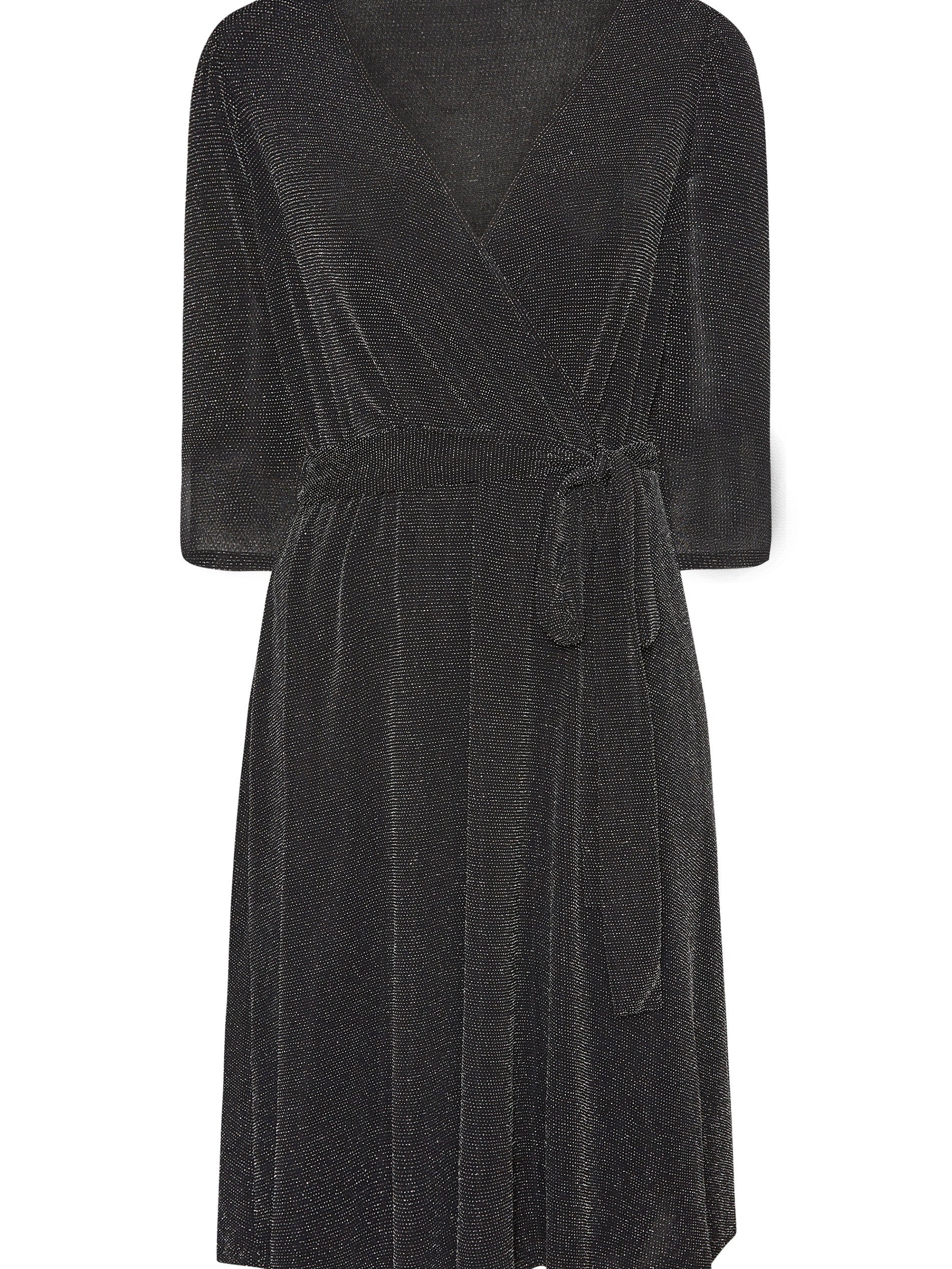 Sequin V Neck 3/4 Sleeve Midi Prom Dress Plus Size