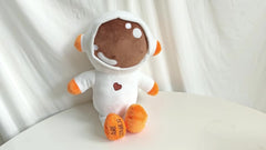 Ivan Cornejo Astronaut Plush Toy Bear Brown/Orange Smiling Face Soft Fluffy