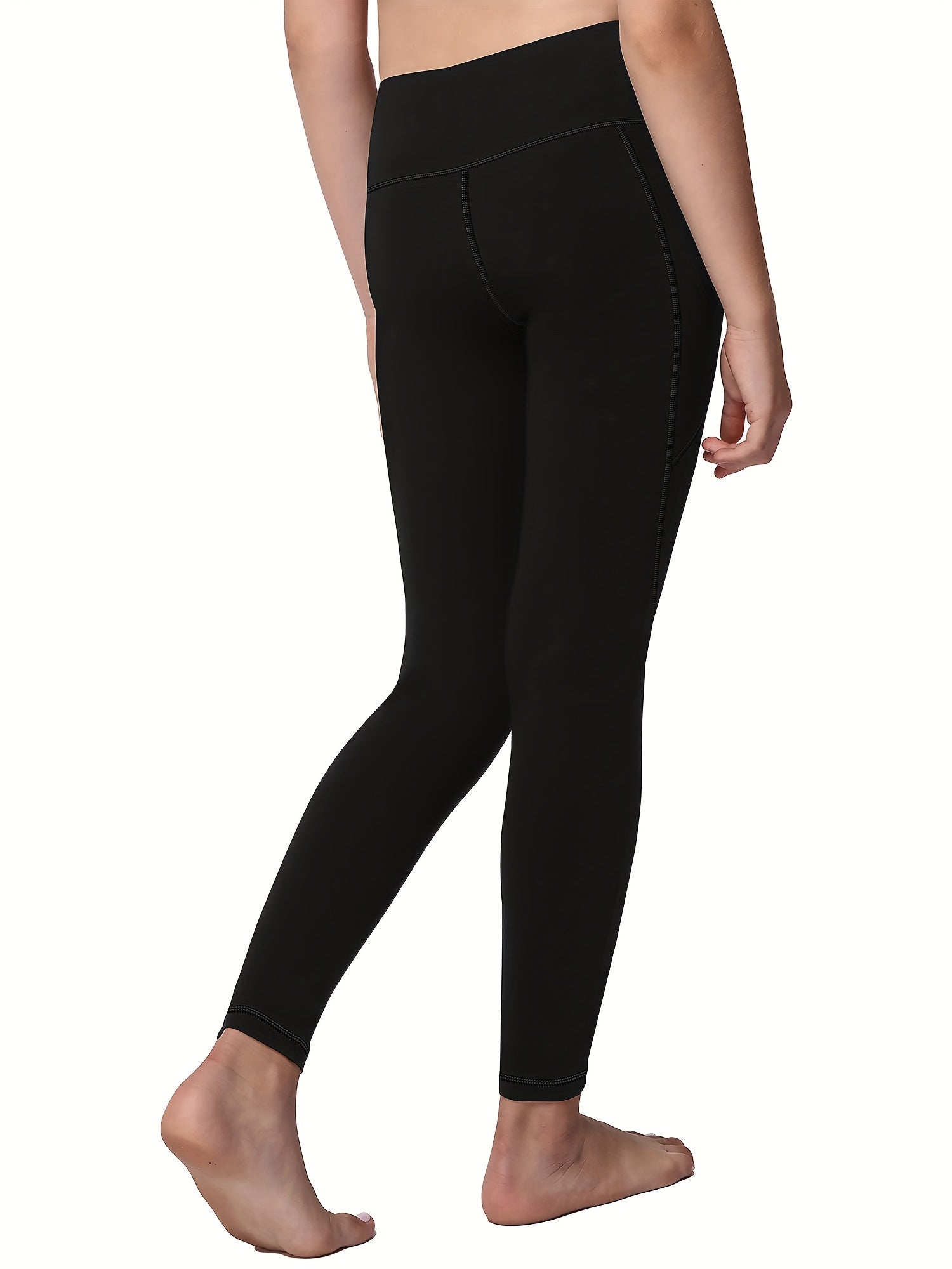 Girl Yoga Legging with Pockets for Workout Causal Kid Active Tummy Control Pants