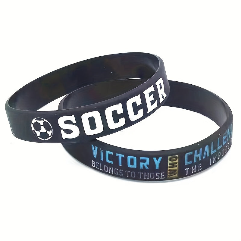 Soccer Football Believe You Can Victory Rubber Bracelet Wristband