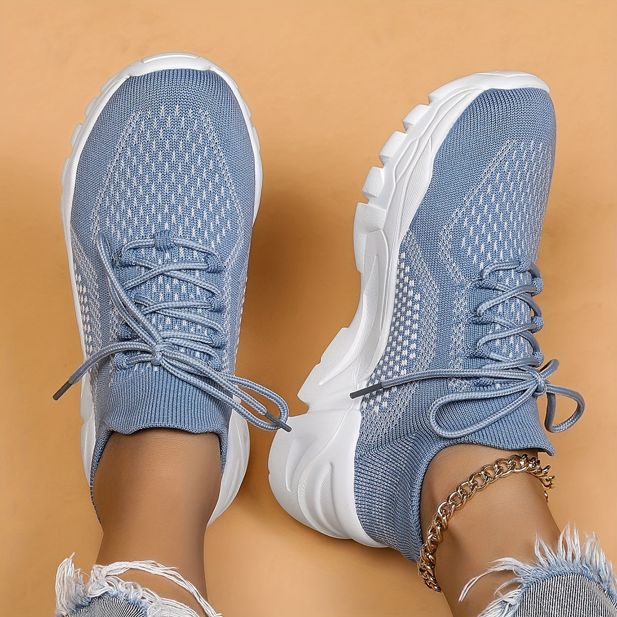 Women's Mesh Tennis Sports Shoes Thick Bottom Travel Walking Shoes