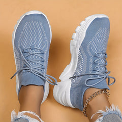Women's Mesh Tennis Sports Shoes Thick Bottom Travel Walking Shoes