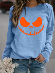 Halloween Jack O' Lantern Print Sweatshirt